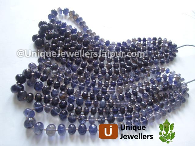 Dark Iolite Plain Roundelle Beads